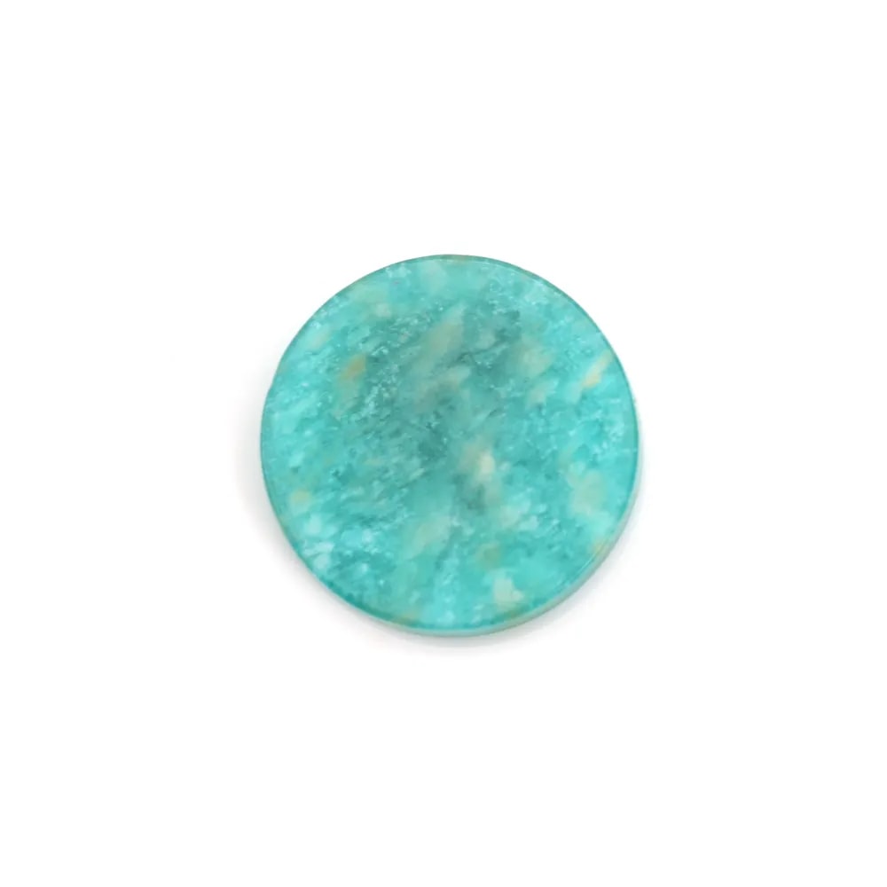 Cabochon amazonite du pérou, de forme rond plate, 12mm x 1pc