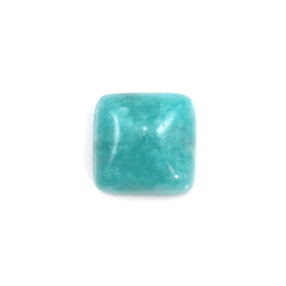 Cabochon amazonite du pérou, de forme carré, 8mm x 1pc