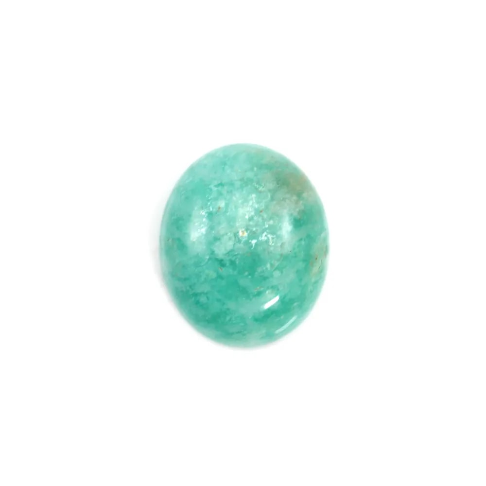 Cabochon amazonite du pérou, de forme ovale, 10x12mm x 1pc