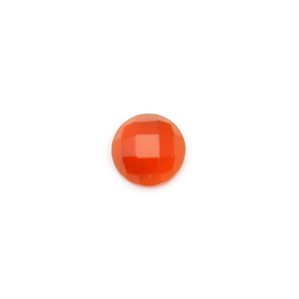 Cabochon cornaline ronde facette 4mm x 2pcs