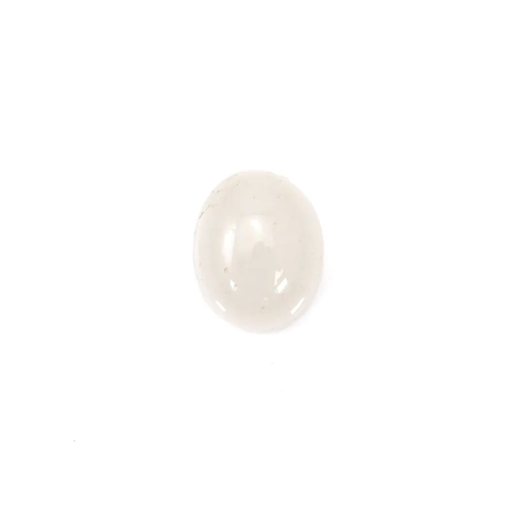 Cabochon jade blanc oval 10x12mm x 2pcs