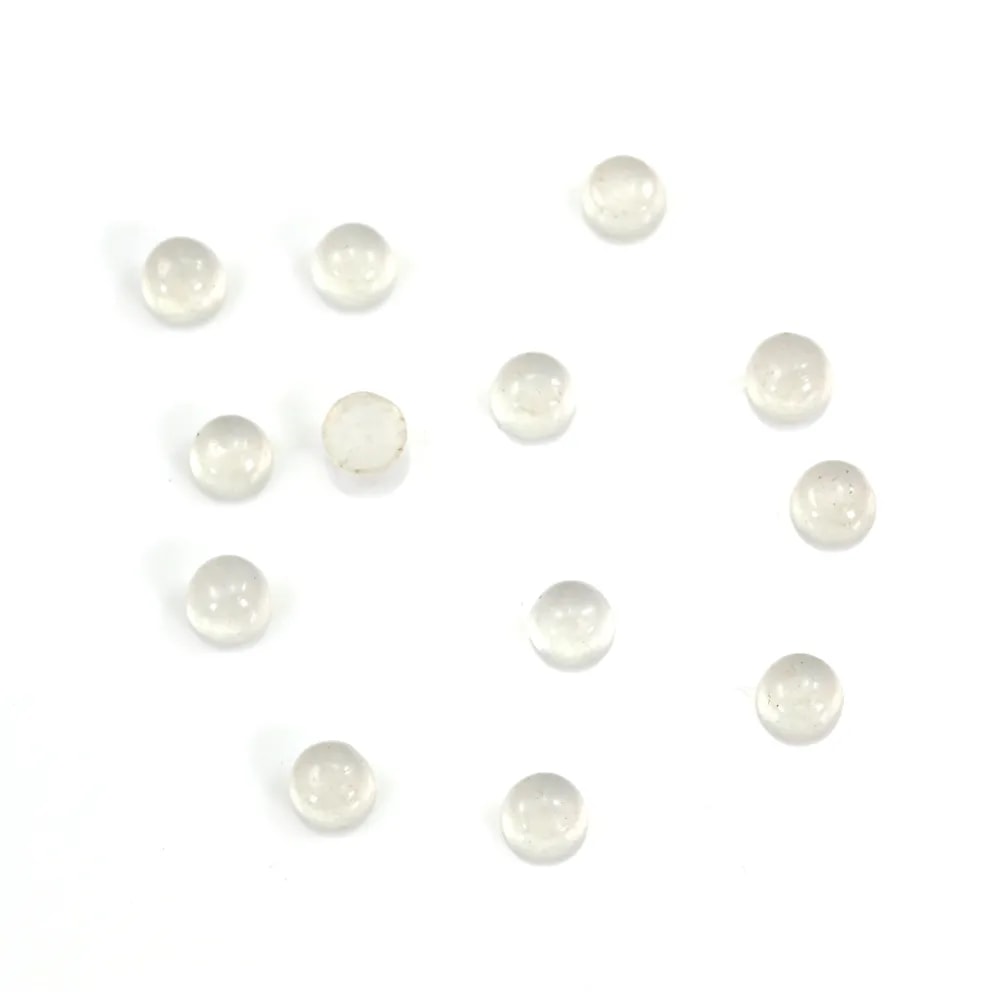 Cabochon white jade round 12mm x 2pcs