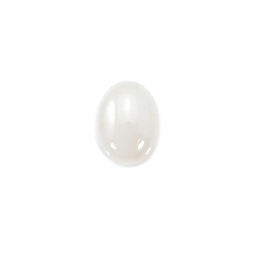 Cabochon jade blanc ovale 8x10mm x 4pcs