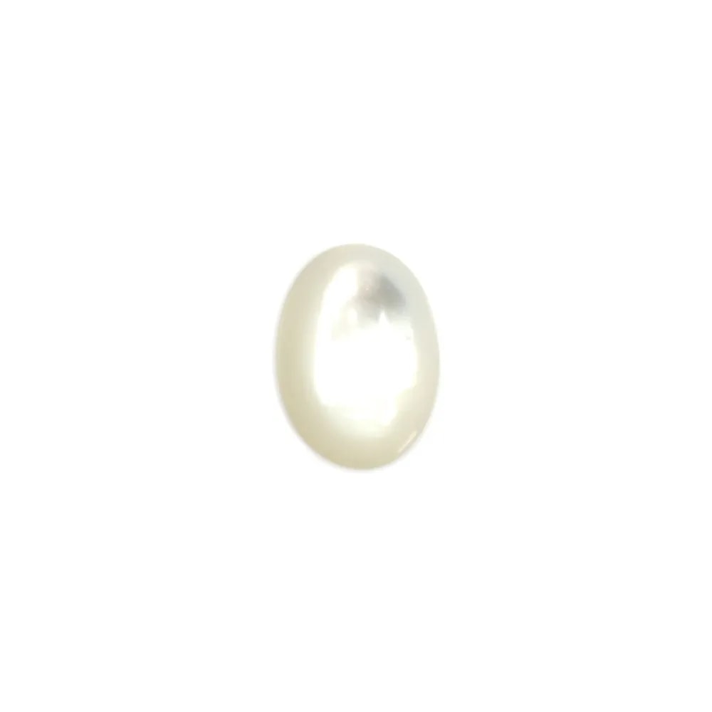 Cabochon ovale 7x9 mm Nacre Blanc x1pc
