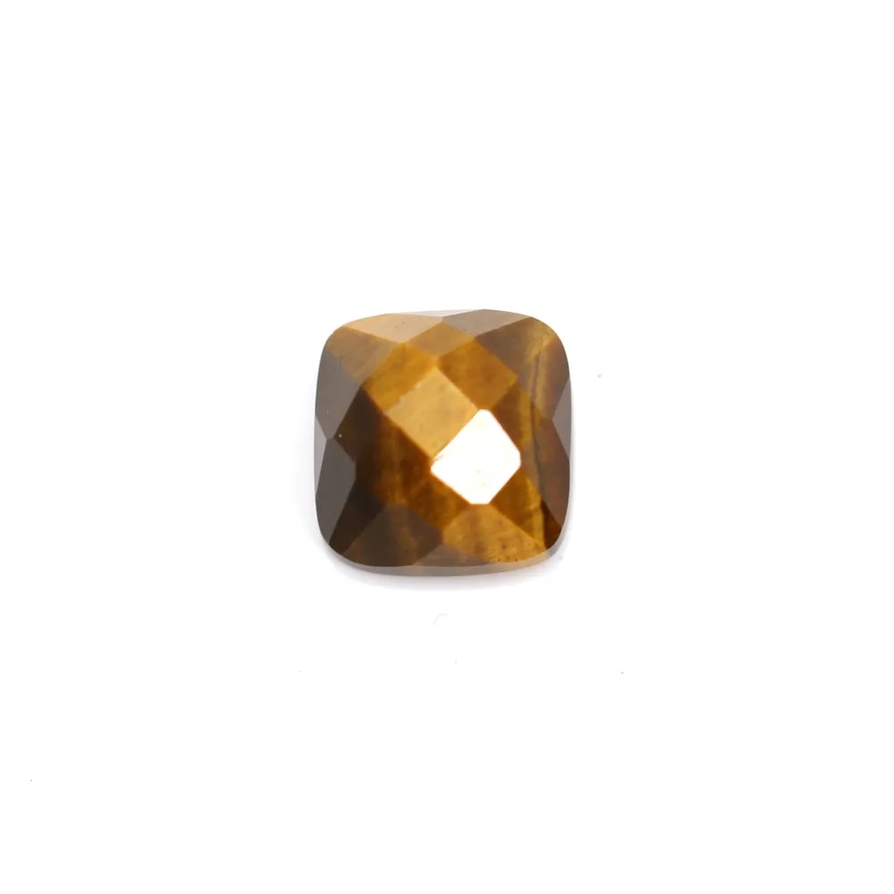 Cabochon oeil de tigre carré facette 10mm x 1pc