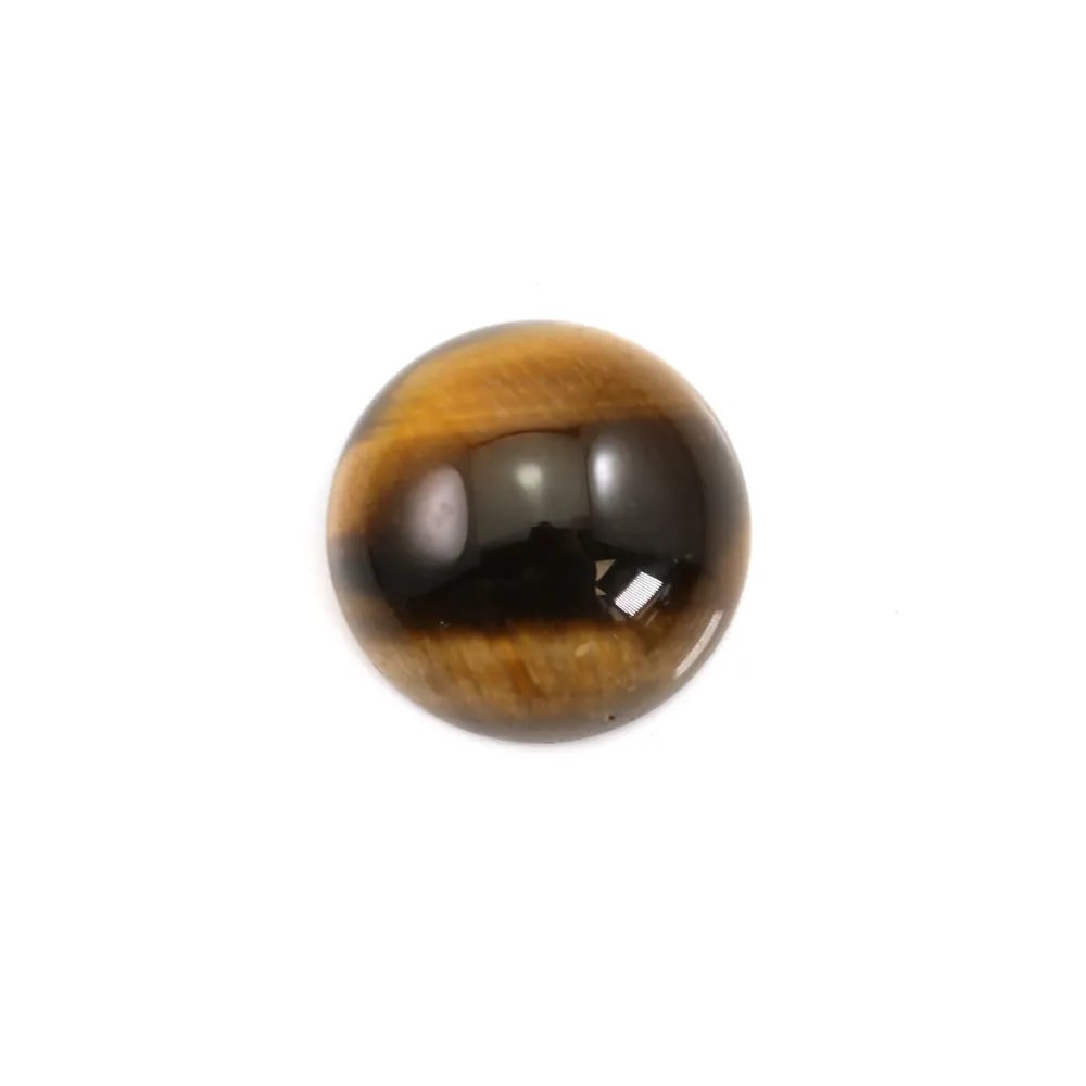 Cabochon l'oeil de tigre ronde plat 14mm x 1pc