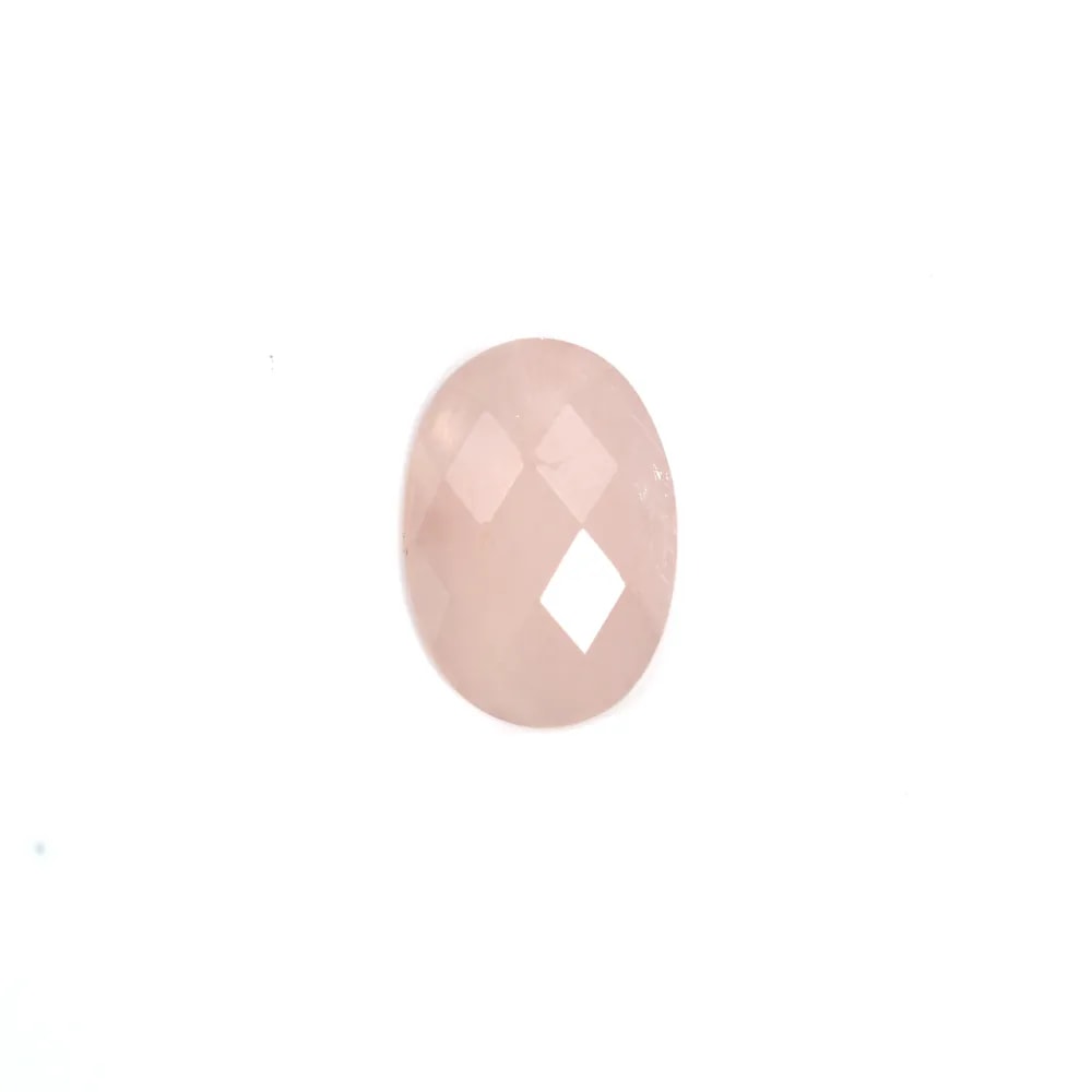 Cabochon quartz rose ovale facette 10x14mm x 1pc