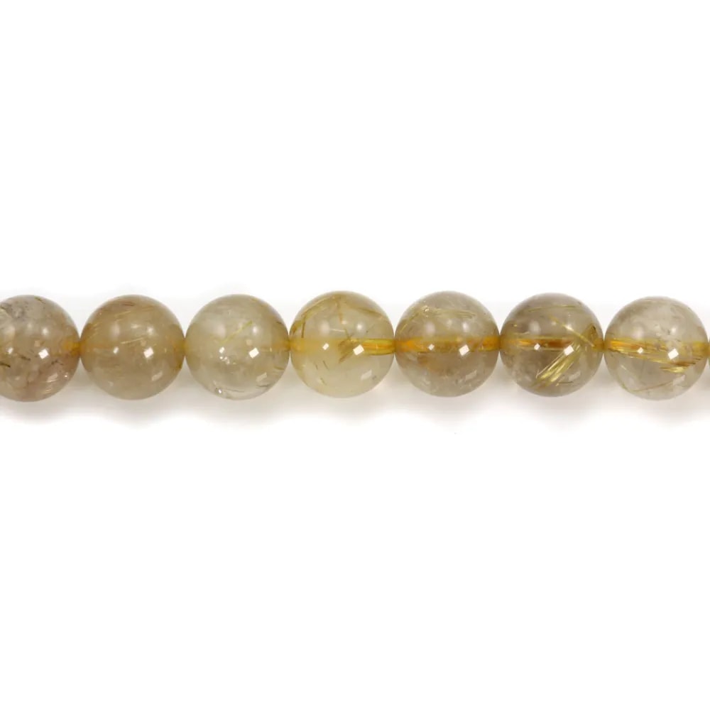 Quartz rutile ronde 9-10mm x 40cm