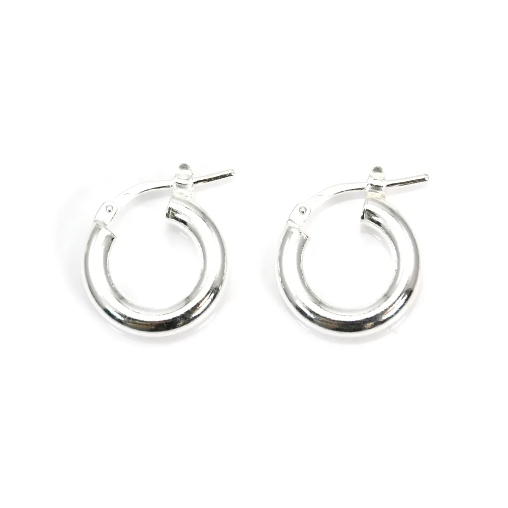 Créole 14mm Argent 925  traité anti-ternissement x 2pcs