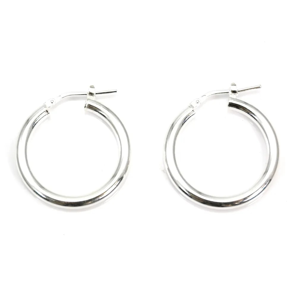 Créole 25mm Argent 925  traité anti-ternissement x 2pcs