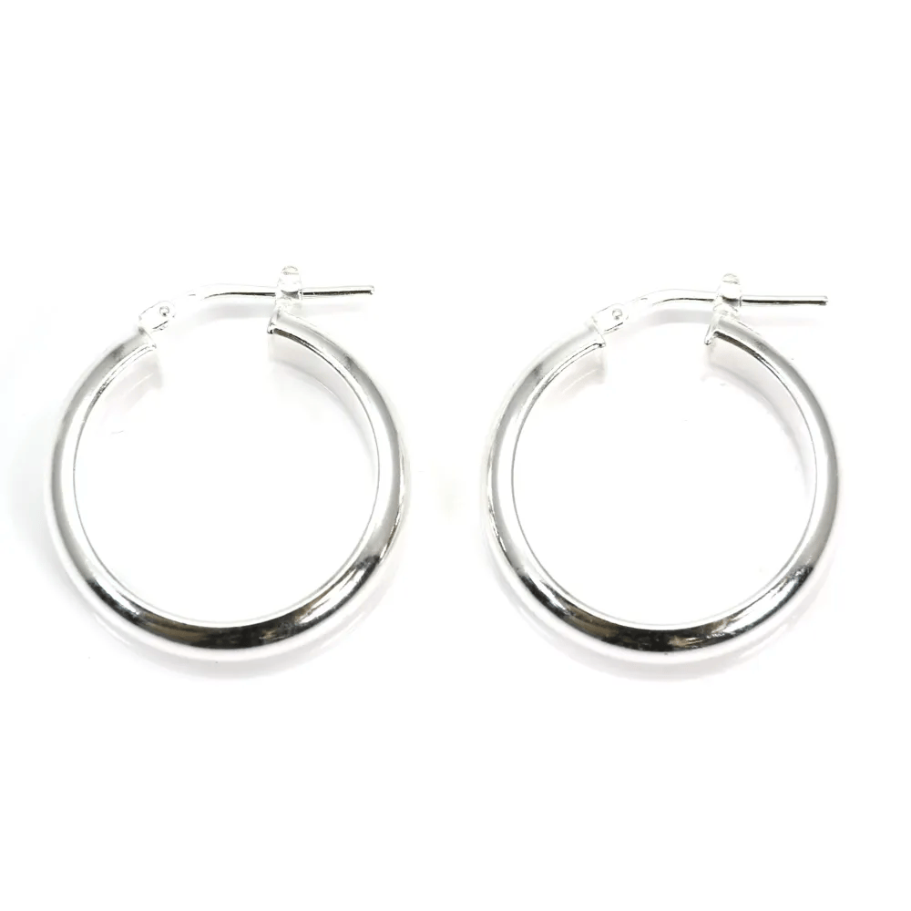 Criolla grande media caña 25mm Plata 925 x 2pcs