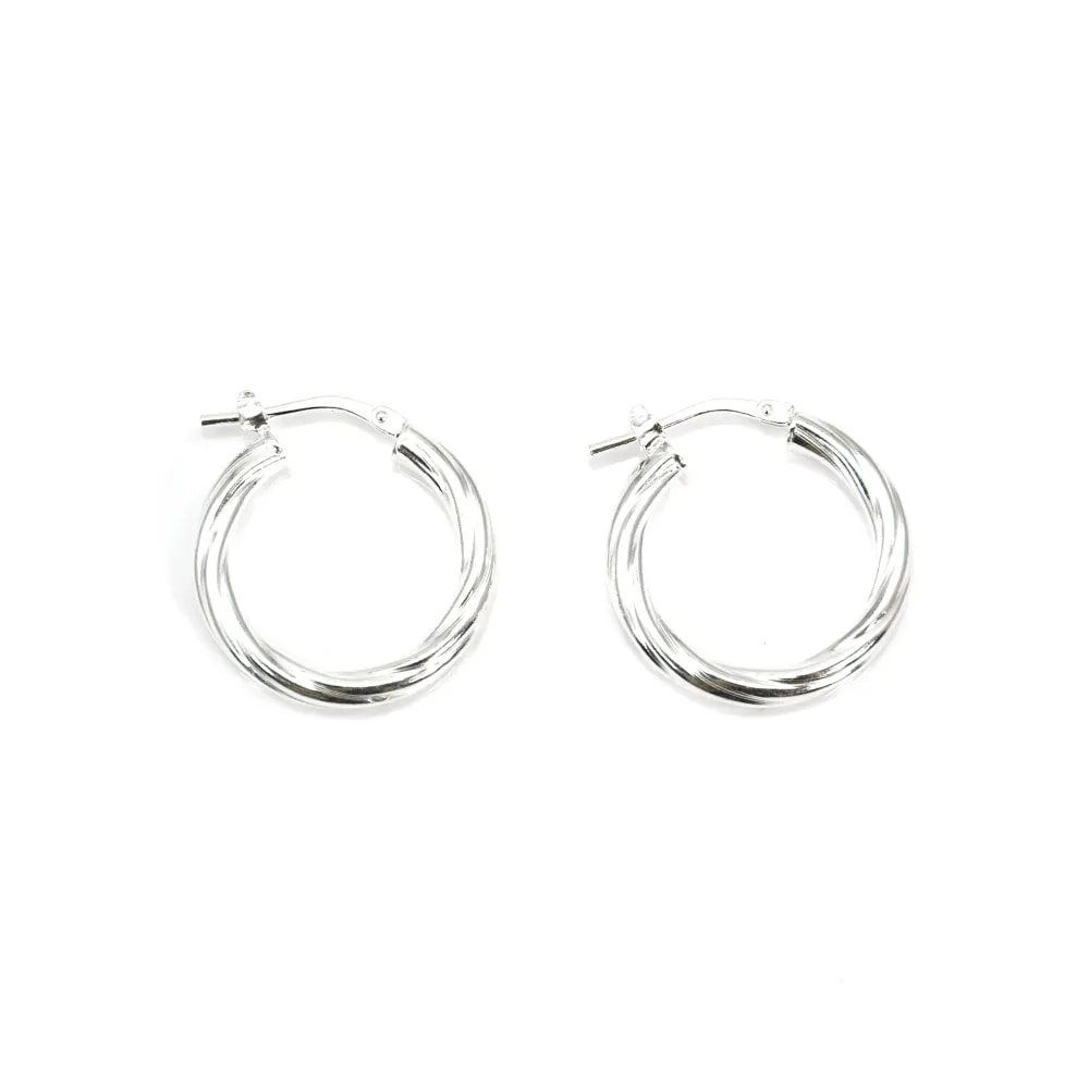 Twisted Creole 15mm Silver 925 x 2pcs