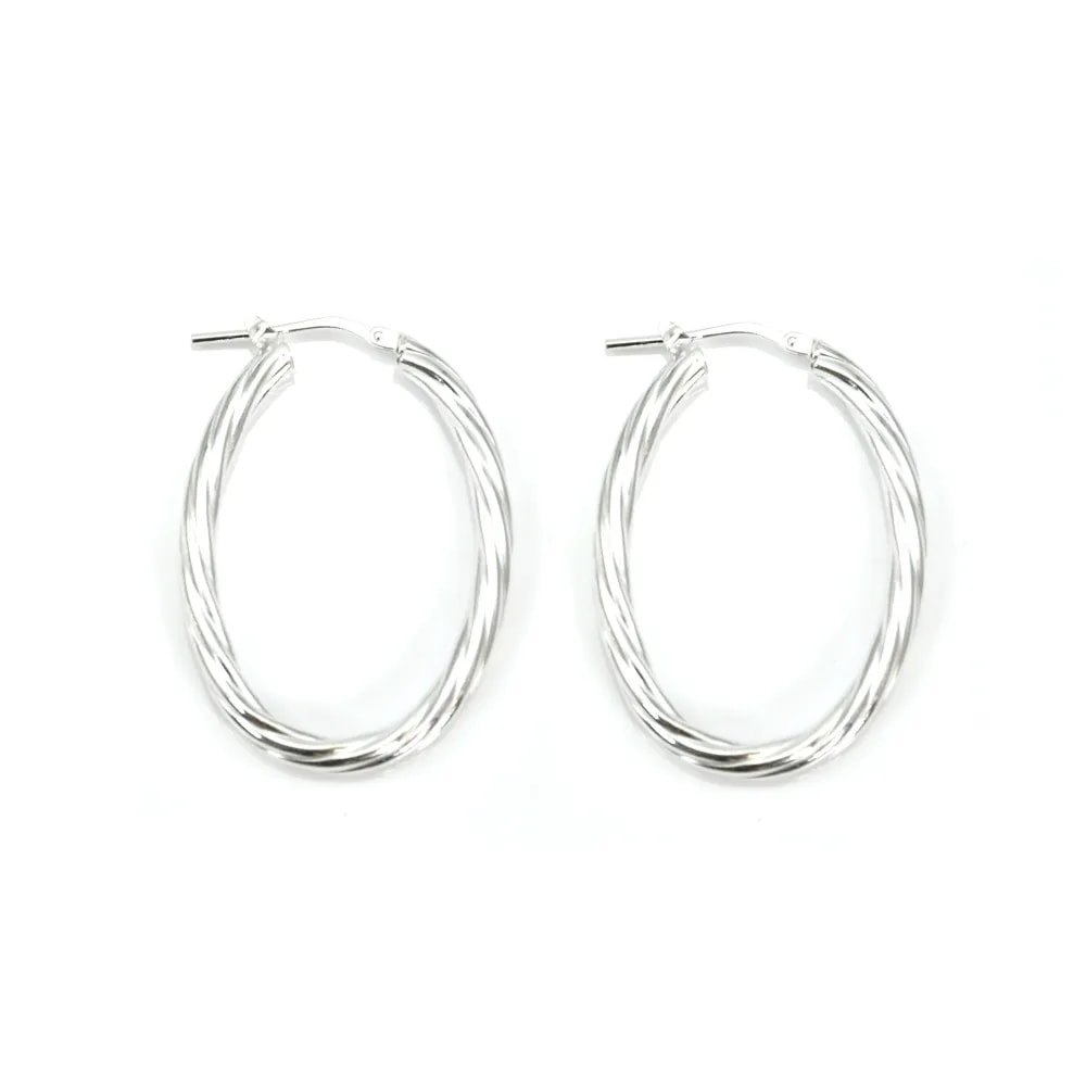 Créole torsadée ovale 21x26mm x 2pcs