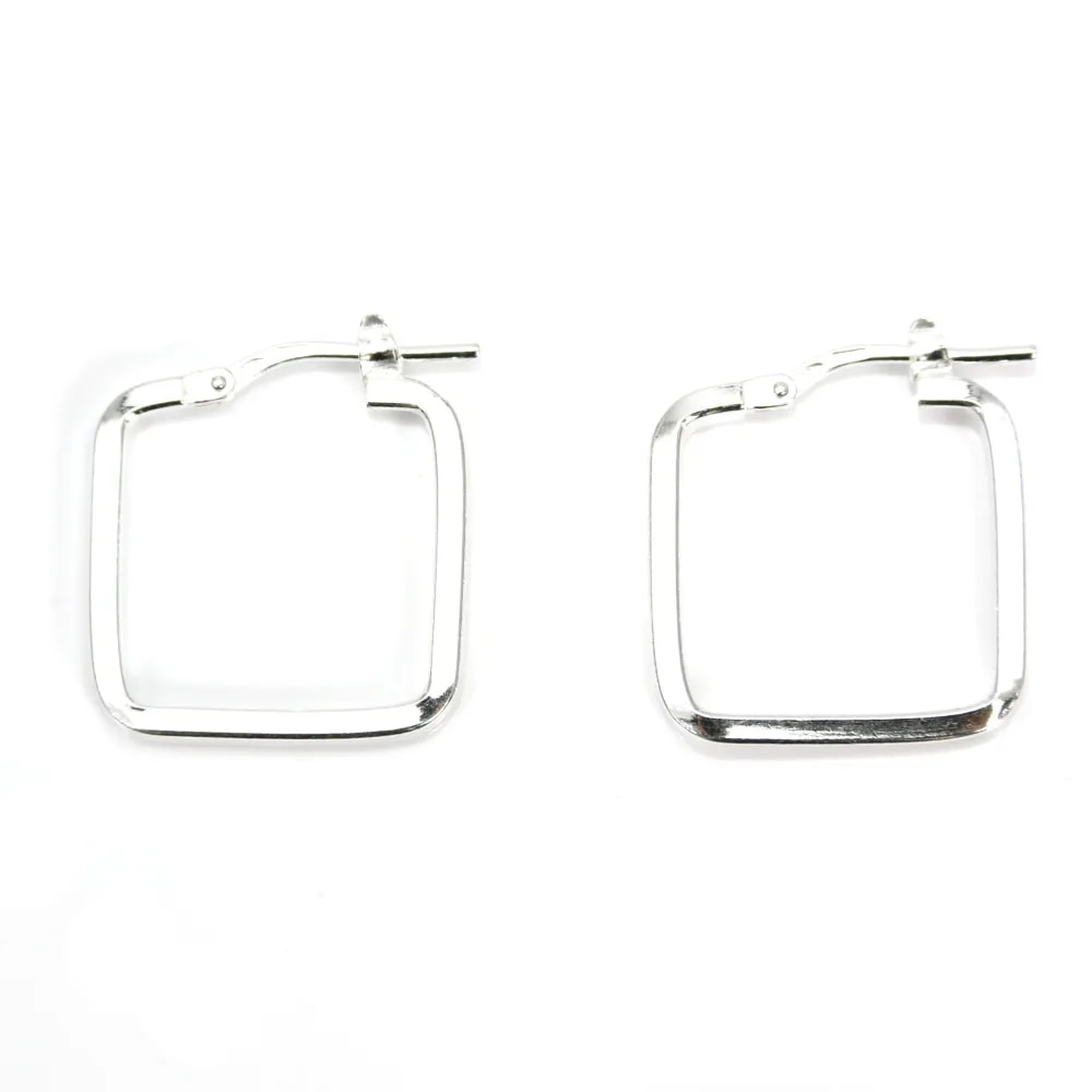 Créole Carré 18mm Argent 925 x 2pcs