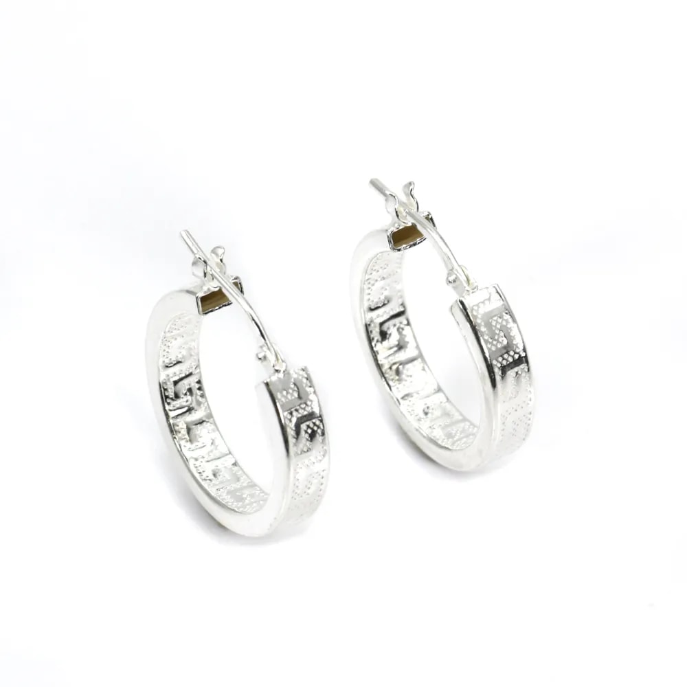 Griechische Kreole 20mm Silber 925 x 2pcs