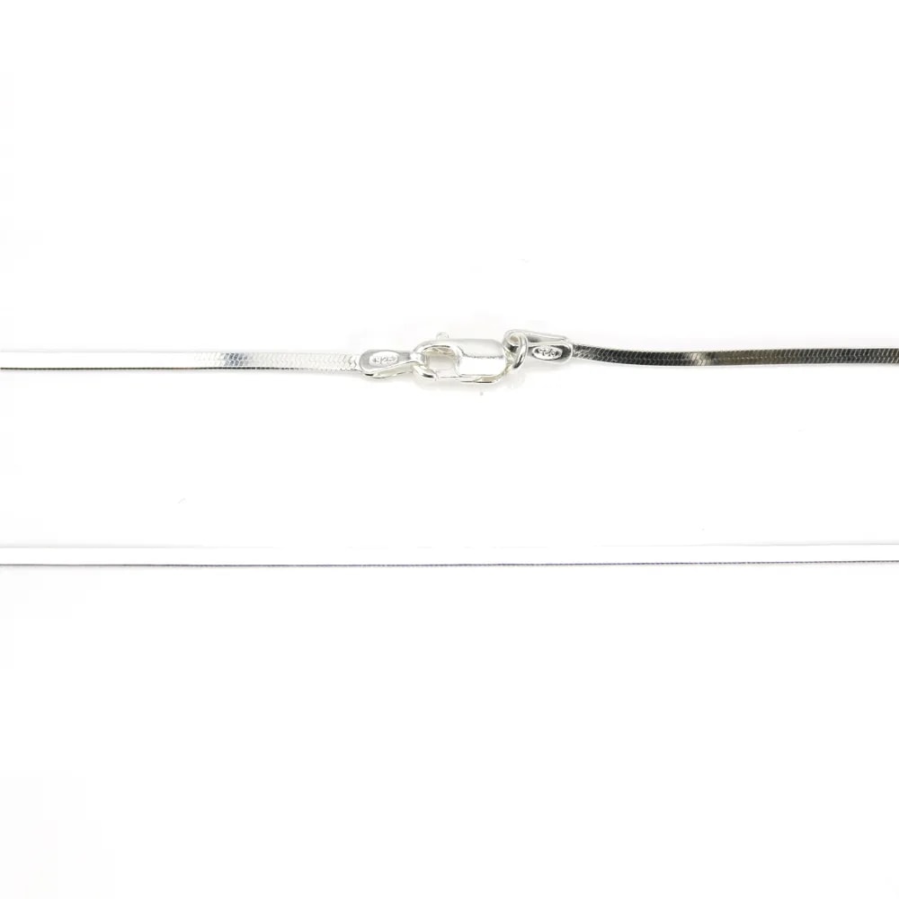 Espejo cadena chevron 1.5mm plata 925 anti-deslustre x 45cm