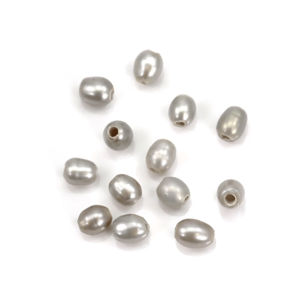 Perle de culture d'eau douce, gris , olive, 4-4.5mm x 2pcs