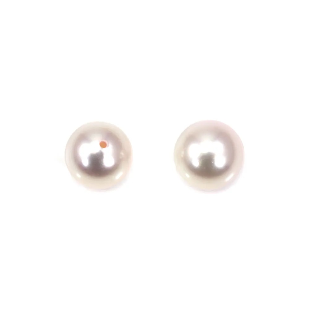 Perle de culture AKOYA japonais half-percée ronde 7-7.5mm x 1pc