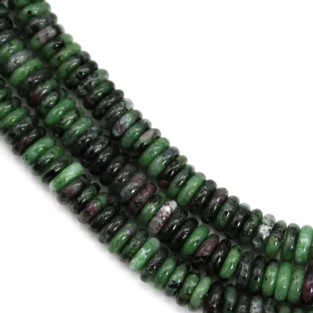 Rubis Zoisite rondelle Heishi 2x6mm x 39cm