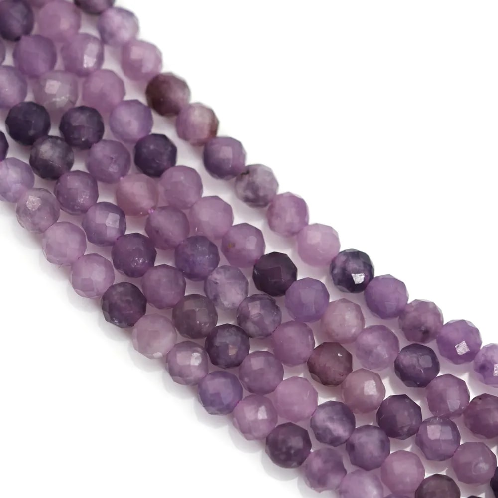 Charoite redonda facetada 3mm x 38cm