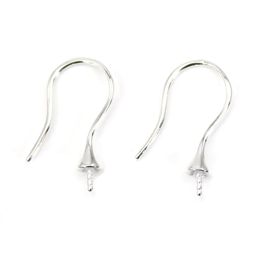 Ohrhaken aus 925er Silber für halbdurchbohrte 22mm x 2pcs