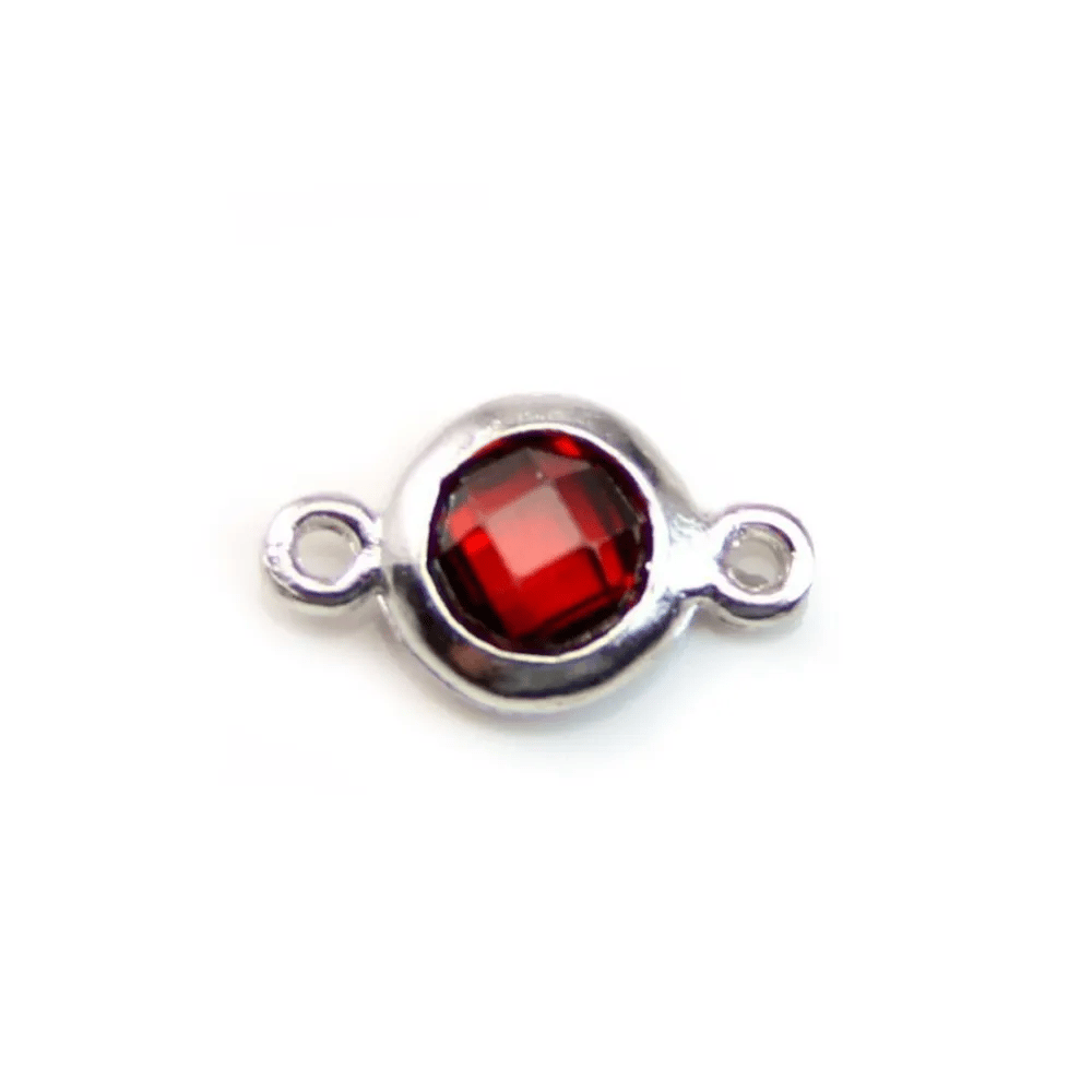 Intercalaire argent 925 et zironium grenat 5x9mm x 1pc