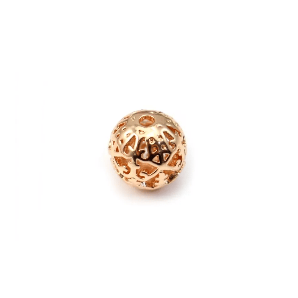 Boule ajourée  dorée sur laiton 13.5mm x 1pc