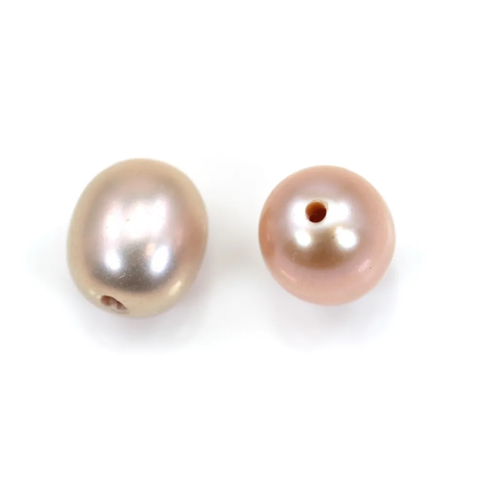 Perle de culture d'eau douce, mauve, olive, 7-8mm x 1pcs