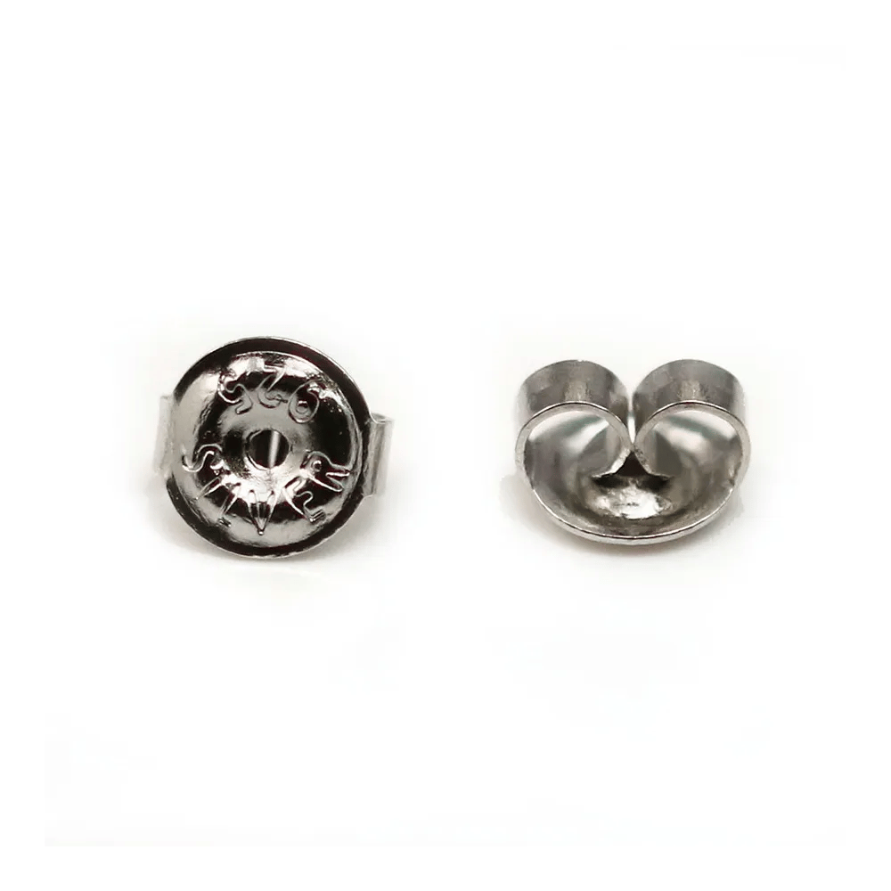 Poussoirs, Argent 925 Rhodié  6.5mm x 4 st