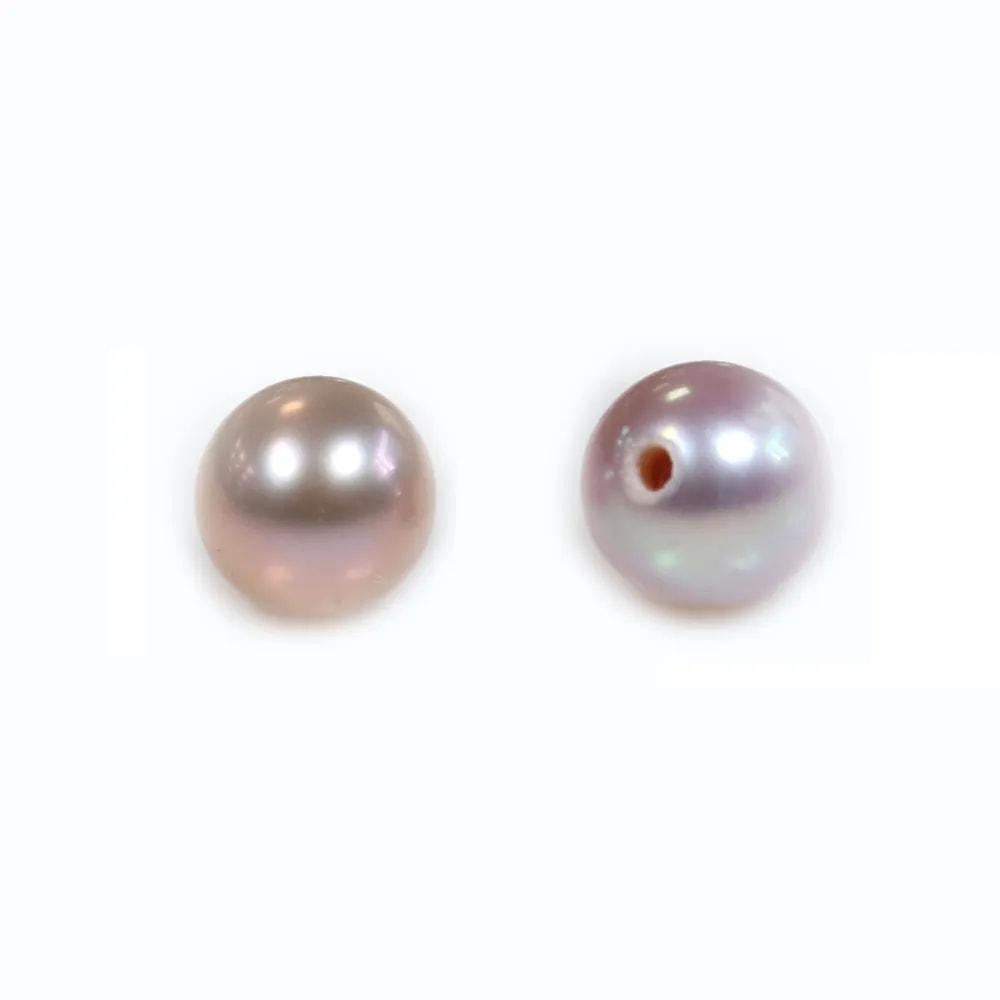 Perle de culture d'eau douce, semi-percée, mauve, ronde, 4.5-5mm x 1pc