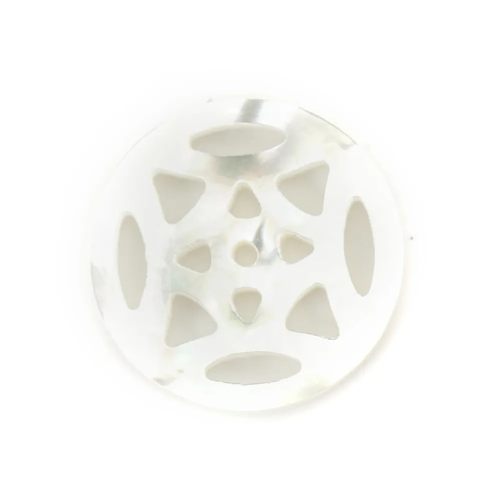 médaillon ajouré nacre blanche rosace 12mm x 1pc