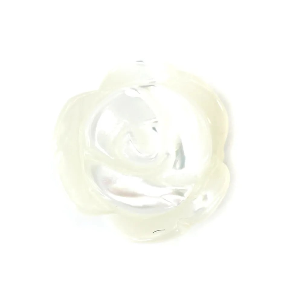 Nacre blanche en rose semi-percée 8mm x 2pcs