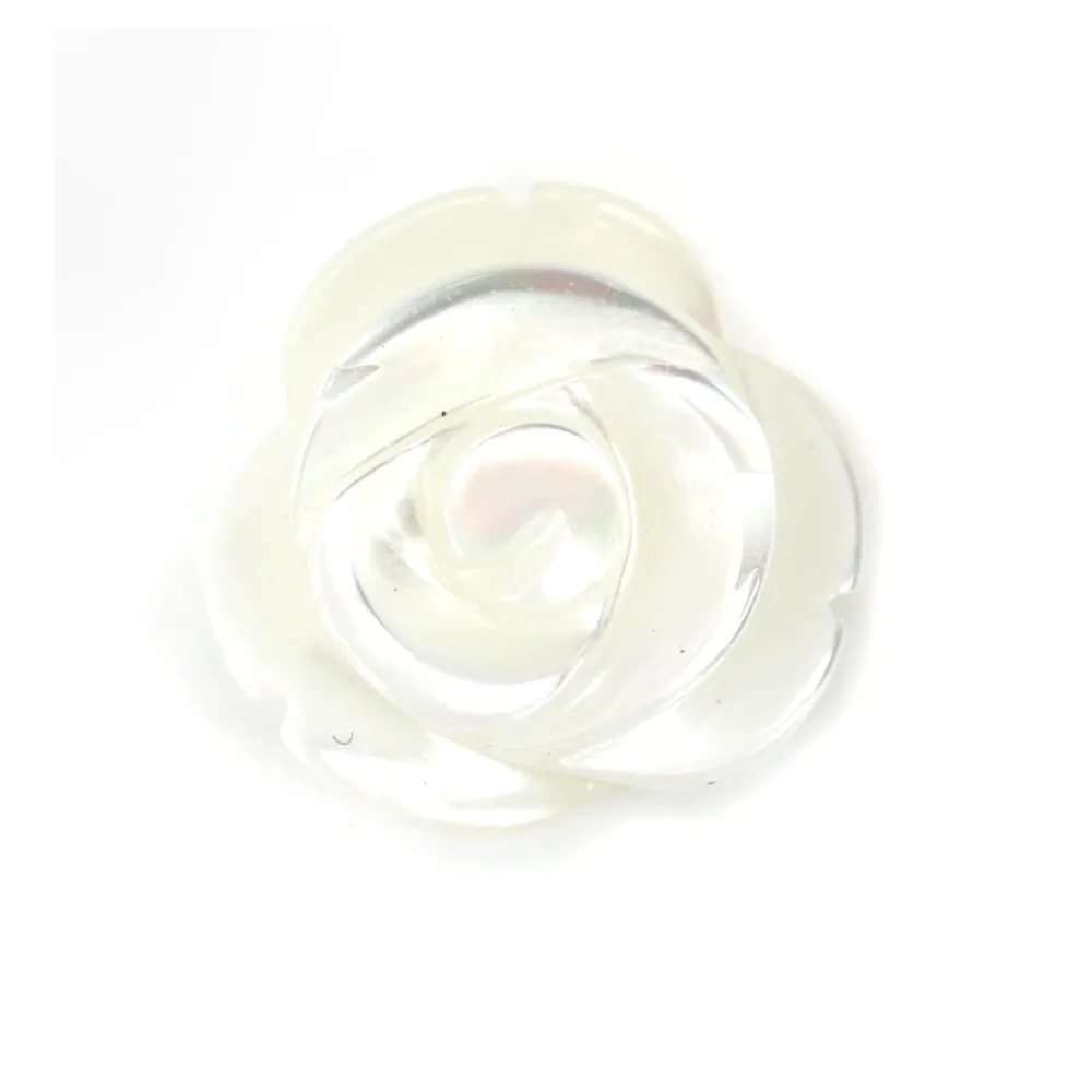 Nacre blanche en forme de rose 10mm x 2 st