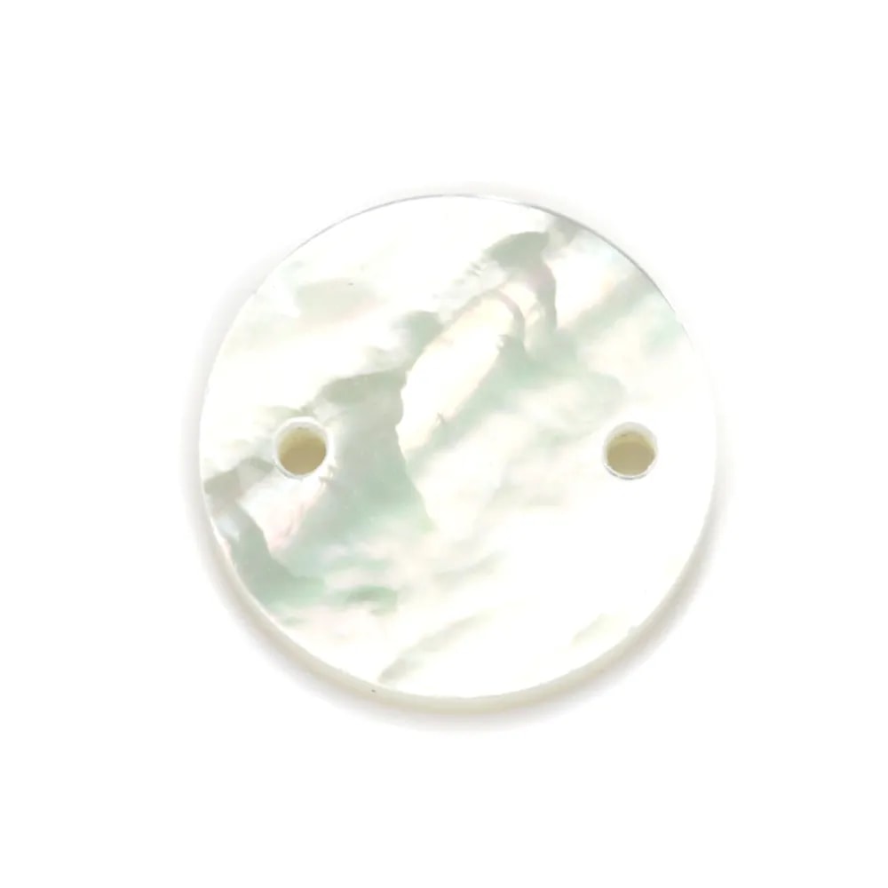 Nacre blanche ronde plate 12mm x 2pc
