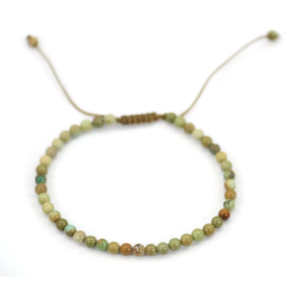 Pulsera Ajustable Turquesa 4mm x 1pc