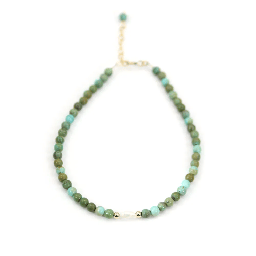 Pulseira de Ouro e Turquesa x 1pc
