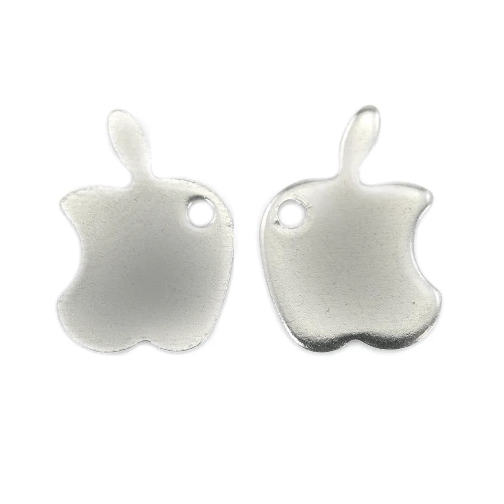 Apple Charm Acero Inoxidable 304 9x12mm x 2pcs