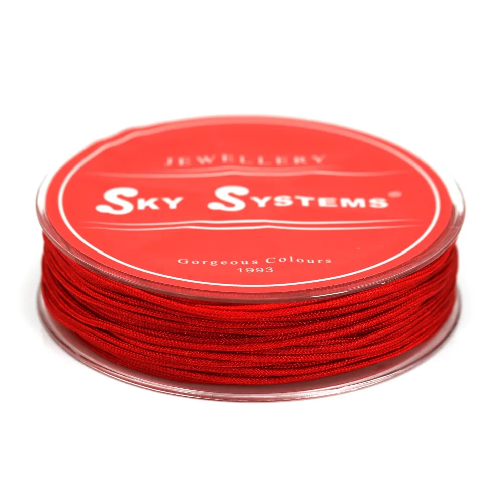 Fil polyester carmin  irisé 1.5mm x 15m