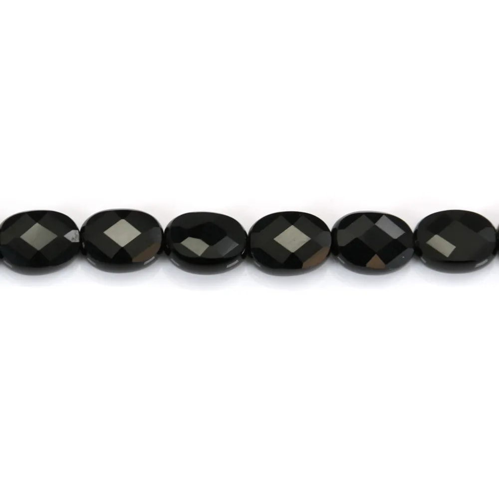 Onice nero ovale sfaccettato 6x8 mm x 2 pezzi