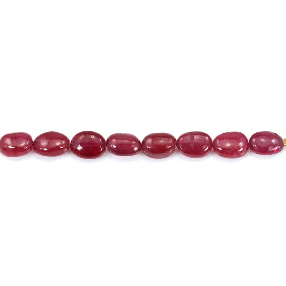 Rubis rouge traité ovale baroque 4-6x6-8mm x 5cm (8pcs)