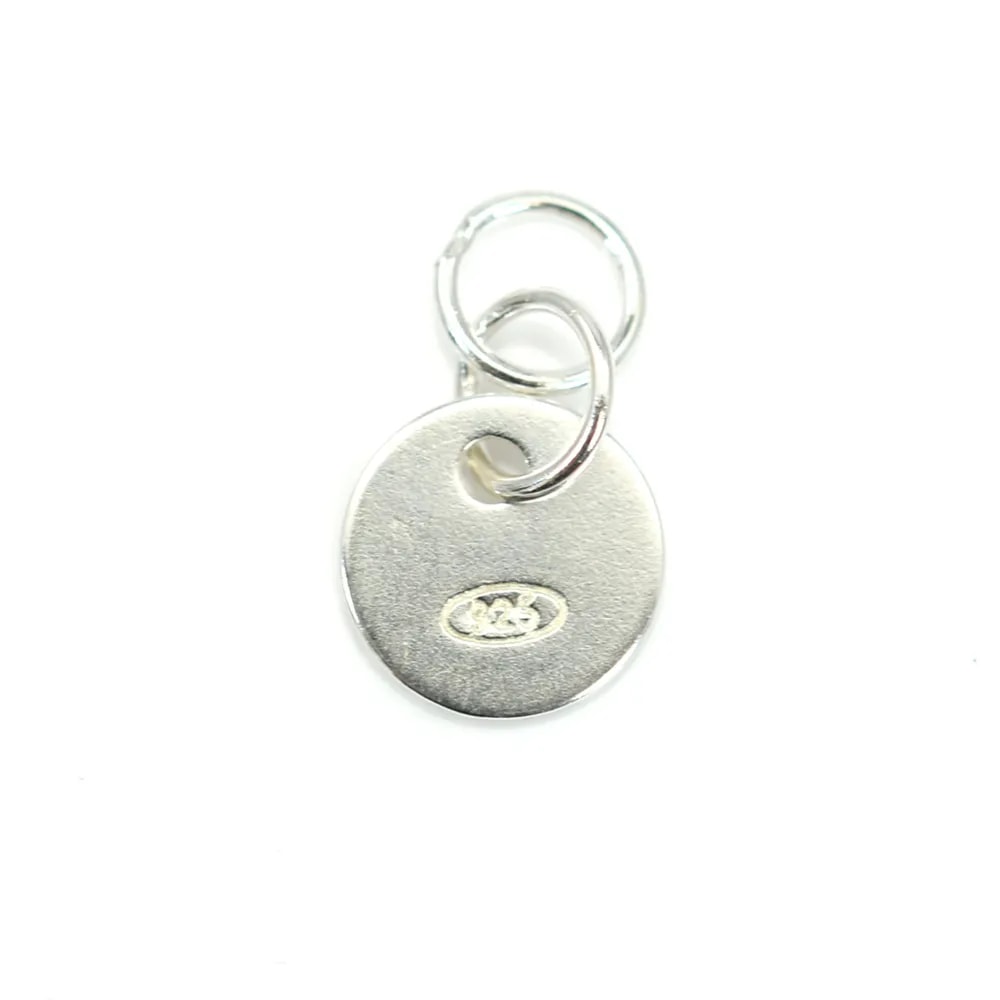 Charm Medaille zum Gravieren mit Doppelring 925er Silber 6mm x 1St