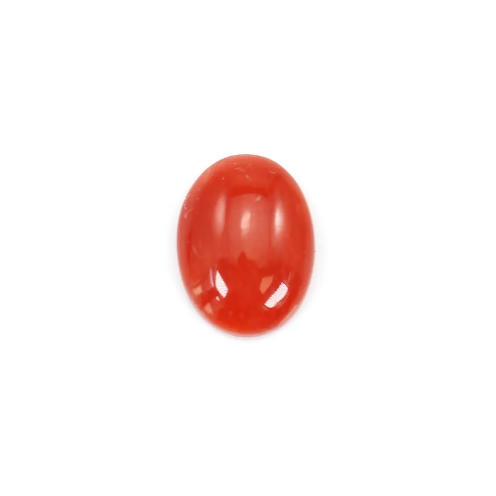 Coral Rojo Natural Cabochon Oval 4x6mm x 1pc