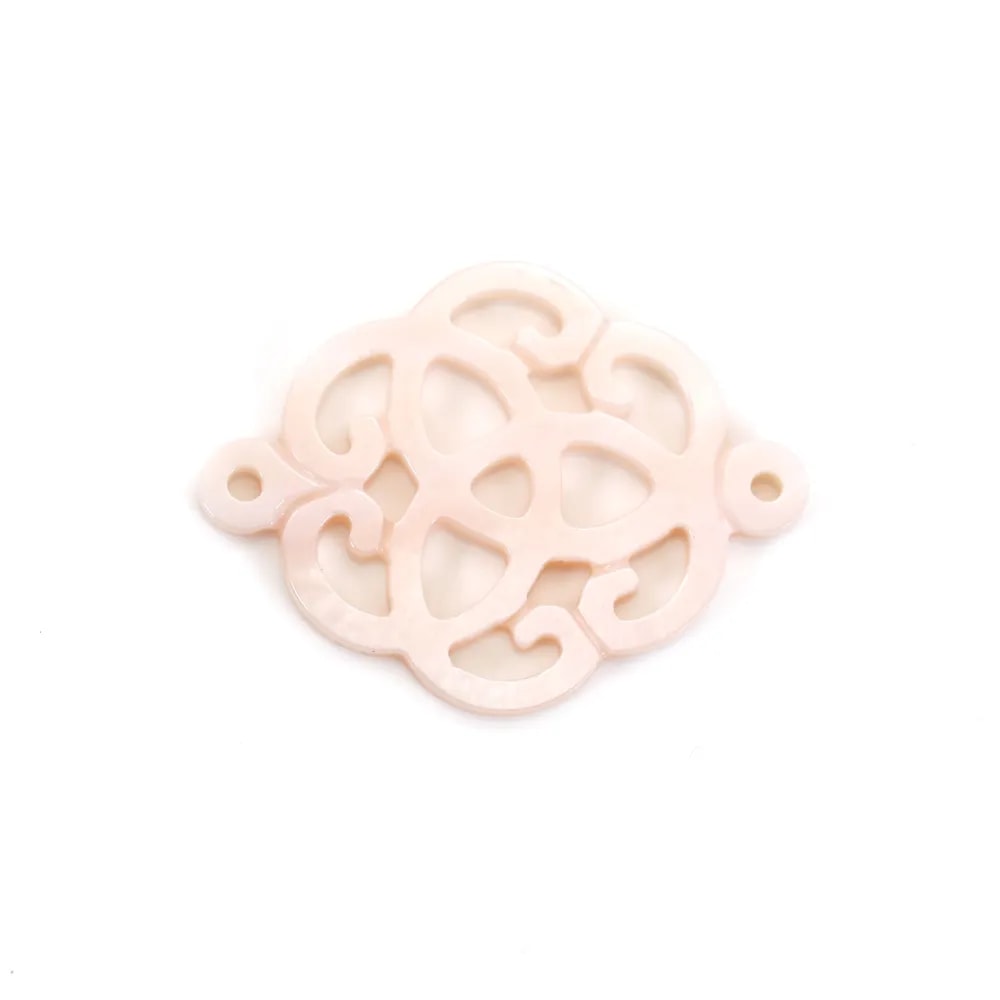 Nacre rose nuage ajoure 18mm x 1pc