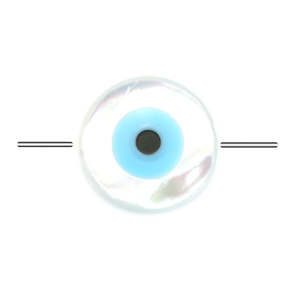 Natural shell "your bleu eyes'' 5mm x 1pc 