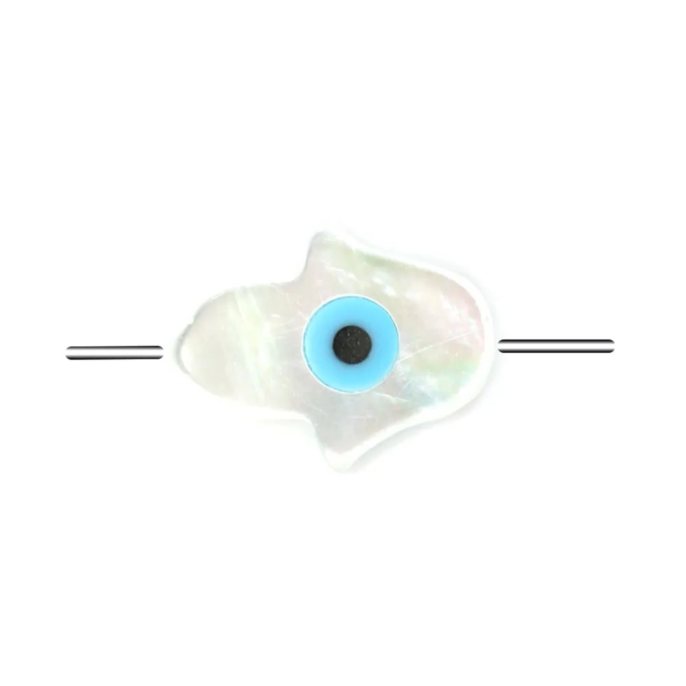 Nacre blanche en forme de main 8x10mm x 2pcs
