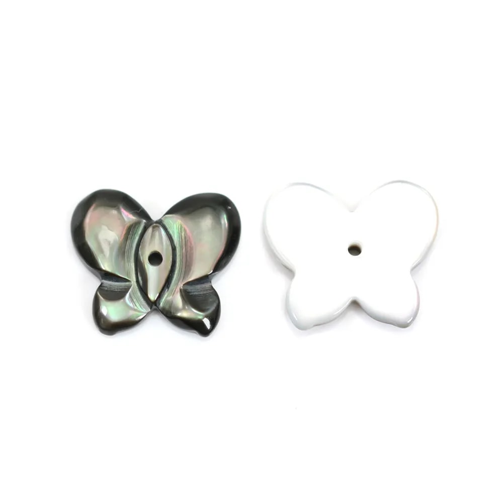 Nacre grise en forme de papillon 10x12mm x 1pc