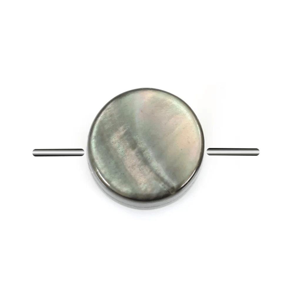 Nacre grise en perles rondes plates 8mm x 20 pcs
