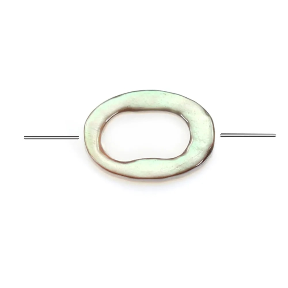 Nacre grise en oval évidé 4x6mm x 20 pcs
