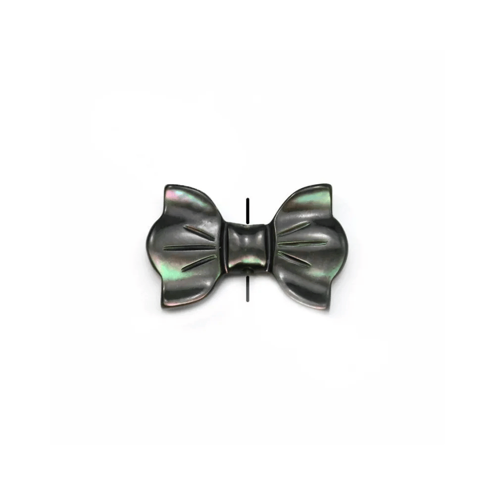 Nacre grise en forme de noeud papillon 9x14mm x 1pc