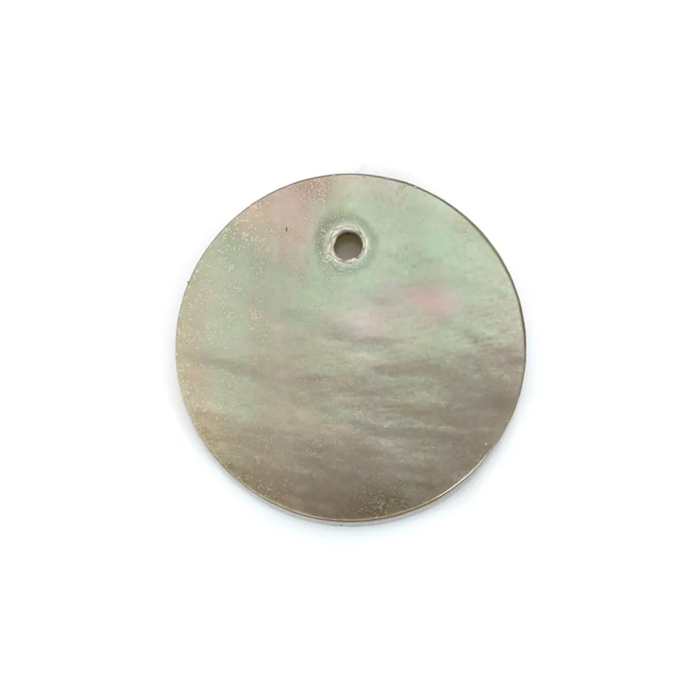 Nacre grise ronde plate 8mm x 4pcs